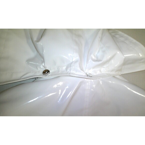 New NWT $375 Jane Post Iconic Princess Slicker Rain Coat Hood Women XS White - Picture 7 of 9
